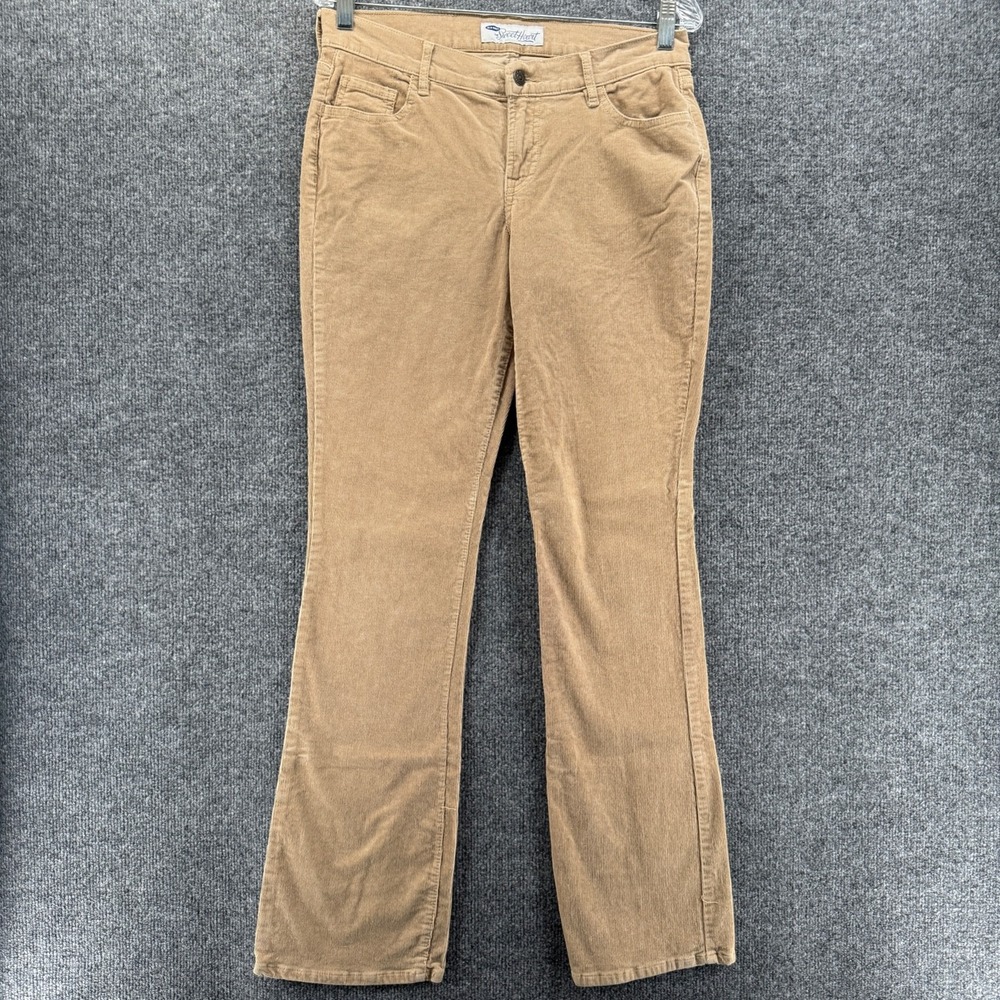 Vintage 90s Old Navy Pants Womens 6 Beige Corduroy Bootcut Mid Rise Western Boho